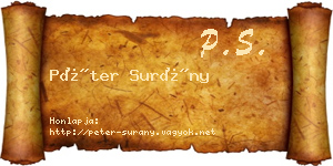 Péter Surány névjegykártya